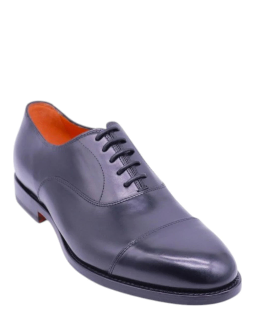 Santoni Oxford-sko til mænd i børstet blå læder