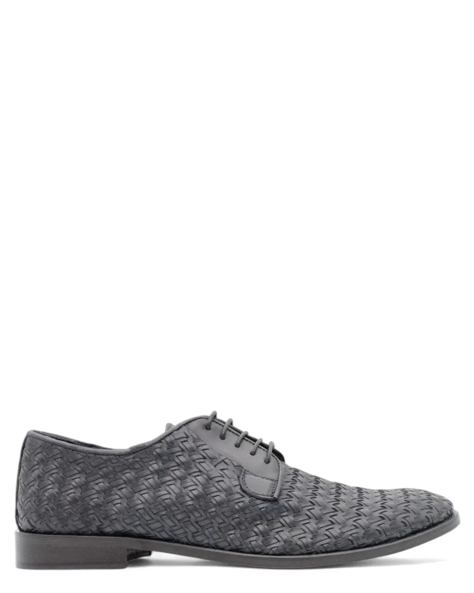 Scarpe Stringate in Vitello Intrecciato Blu-Stringate-Nicol Sadler-Vittorio Citro Boutique