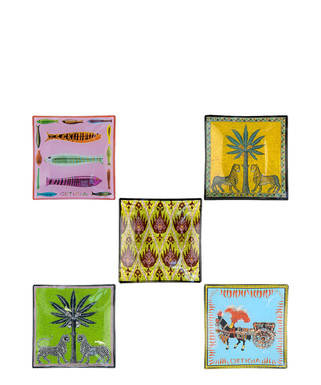 Ortigia Tin Box with 5 Glass Dishes