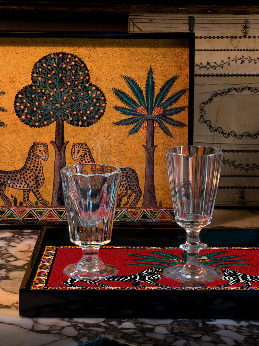 Ortigia Vassoio Rosso Mosaico Medium Laccato Artigianale 30.5×22.5 cm