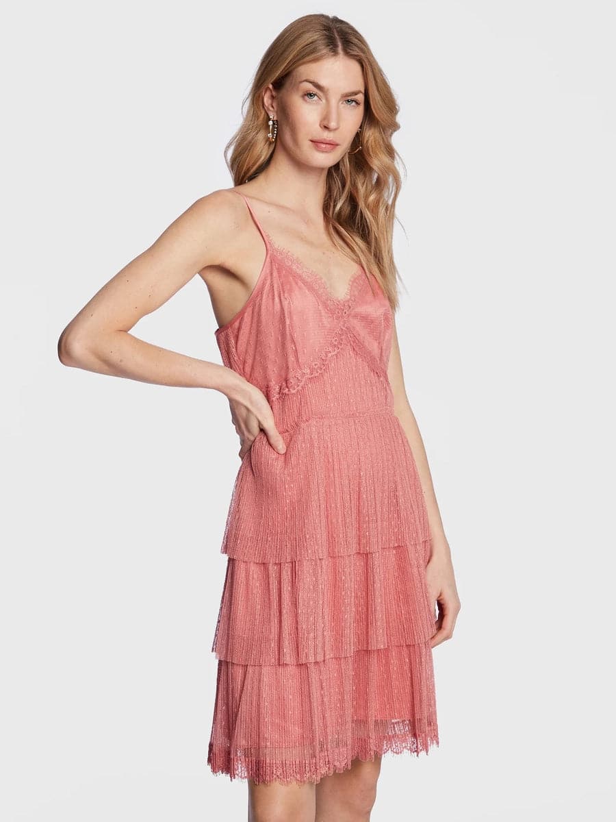 Abito in tulle plumetis a balze-Twinset-Abiti-Vittorio Citro Boutique