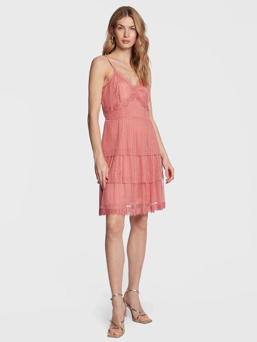Abito in tulle plumetis a balze-Twinset-Abiti-Vittorio Citro Boutique