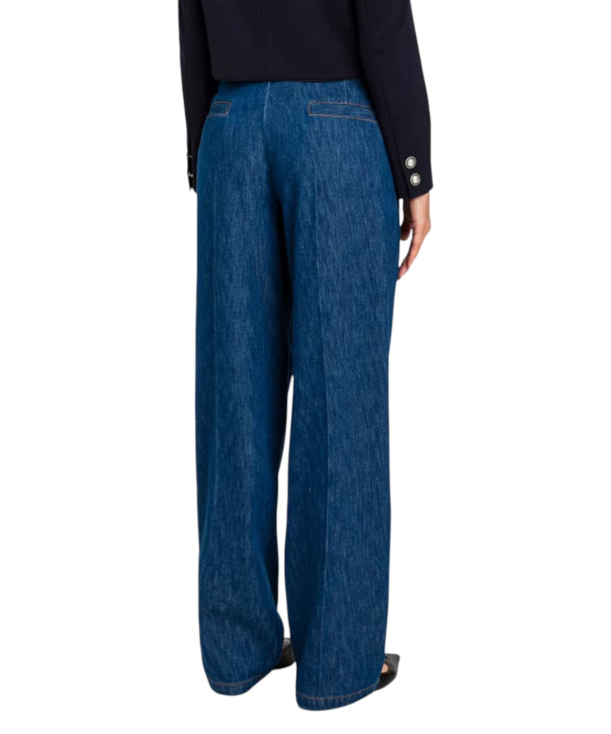 Twinset Jeans szerokie spodnie z bawełnianego denimu