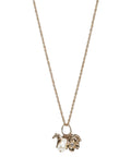 Antique Gold Necklace with Charm and Pearl