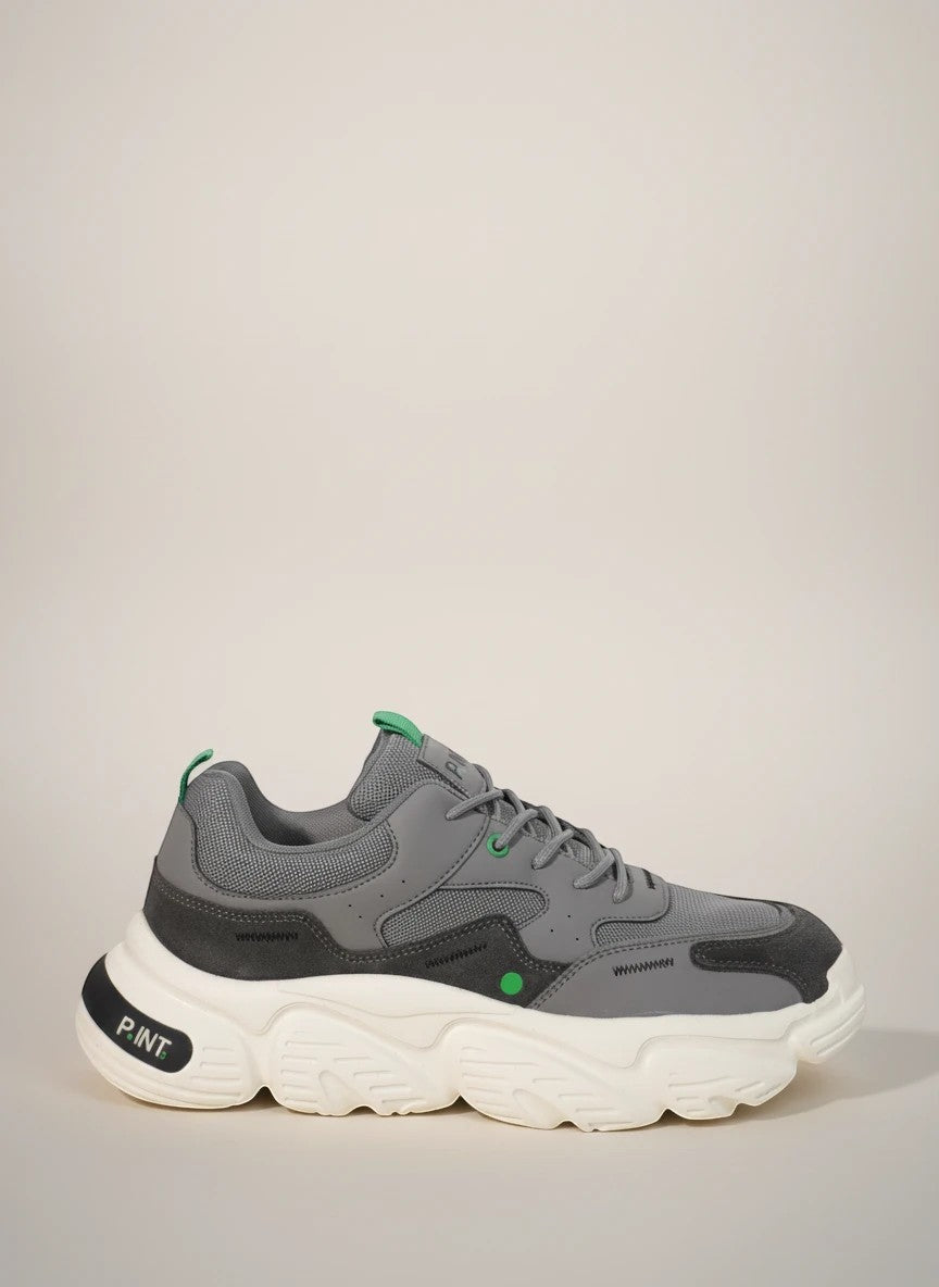 Vittorio Citro Sneakers Unisex Point3 Big Bang grigie in pelle e tessuto con suola in gomma flessibile e plantare morbido.