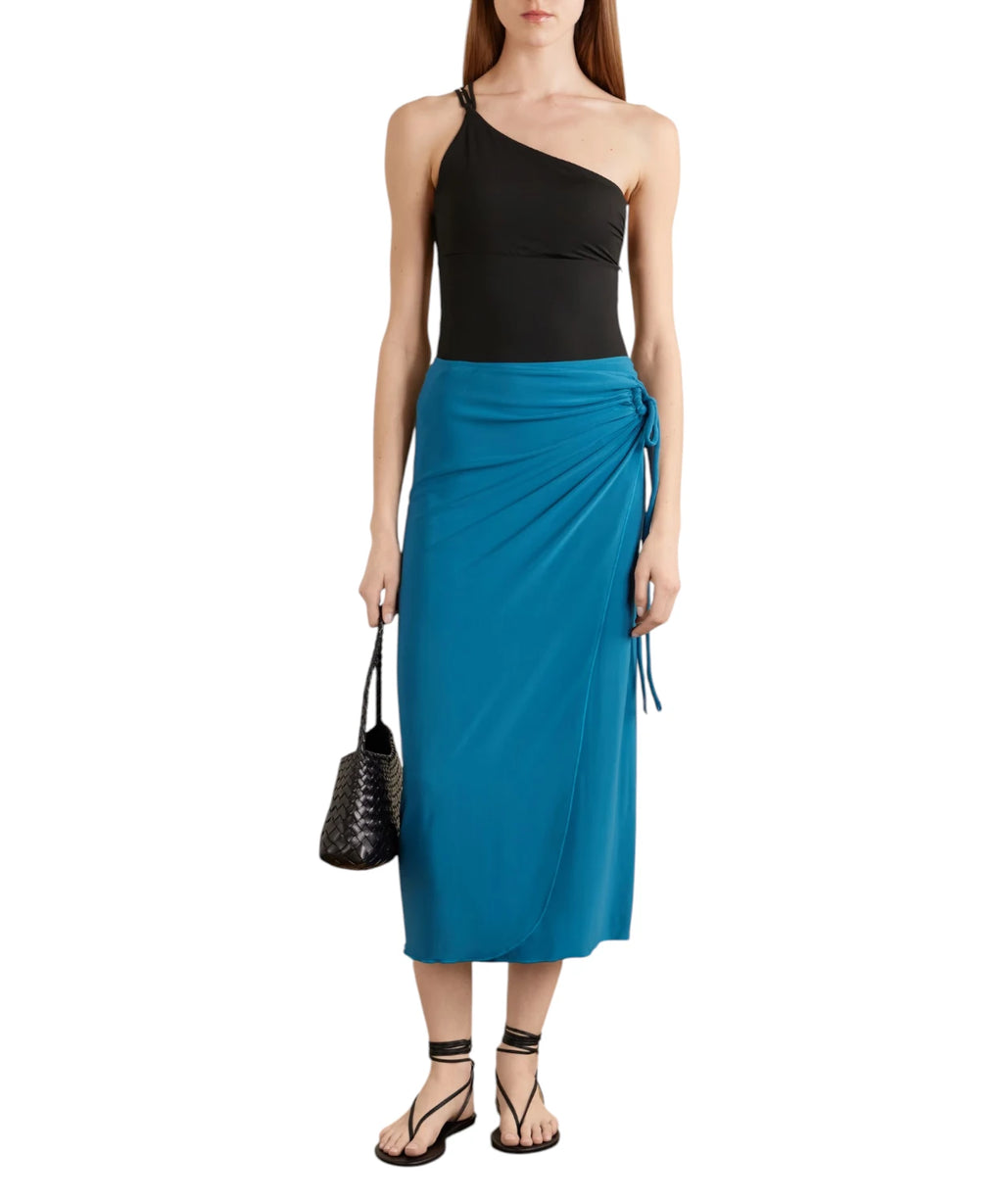 MAX MARA Viscose Jersey Wrap Midi Skirt