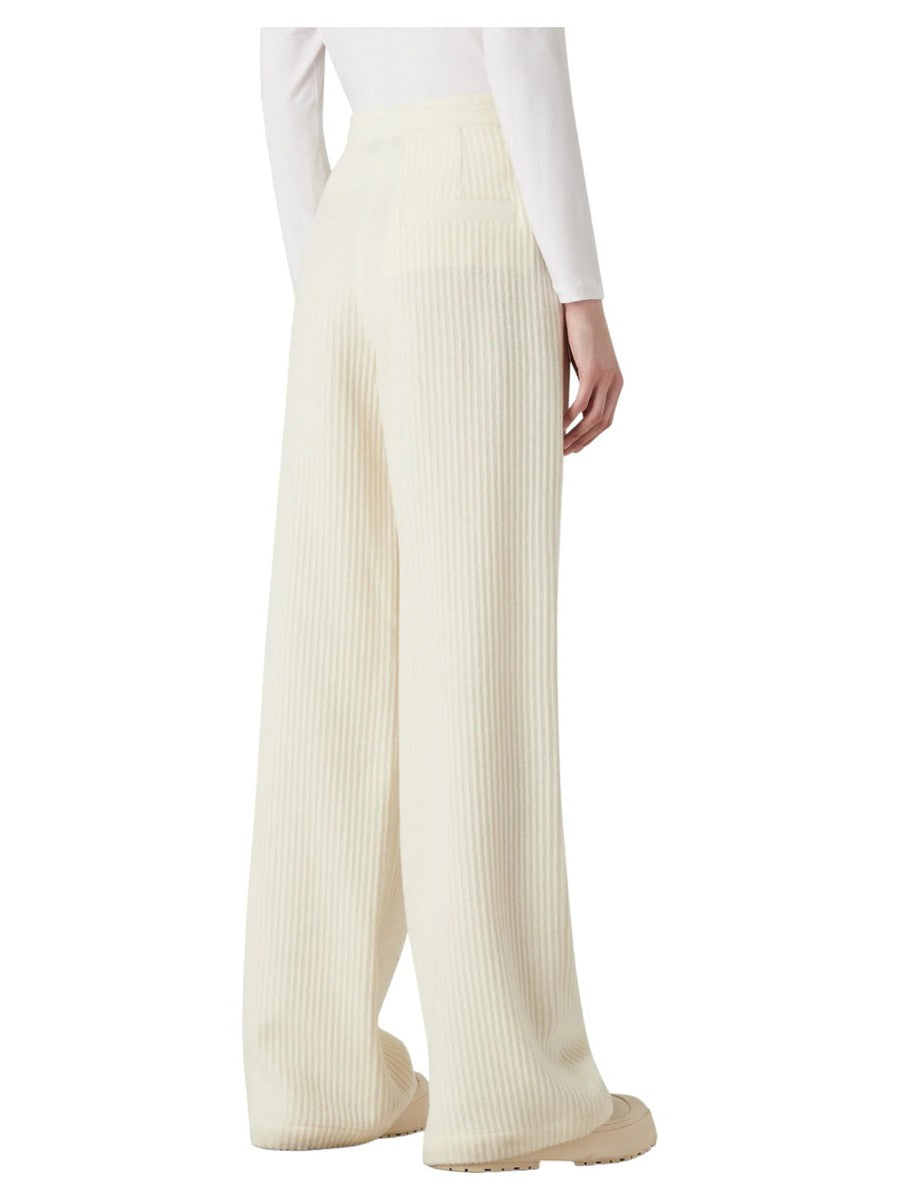 Pantaloni palazzo a vita alta in misto lana effetto corduroy Capsule Chalet-Emporio Armani-Pantaloni-Vittorio Citro Boutique