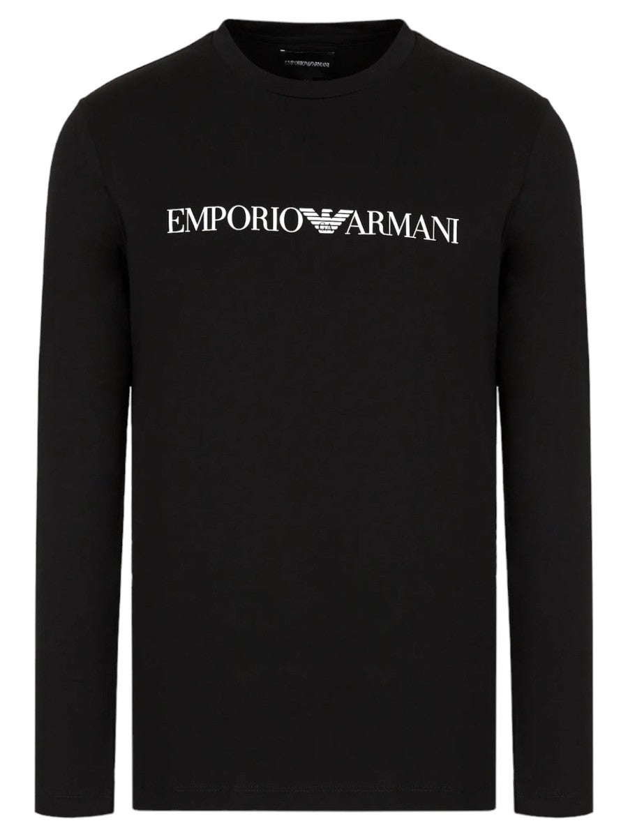 Maglia in jersey Pima con stampa logo-Emporio Armani-Maglieria-Vittorio Citro Boutique