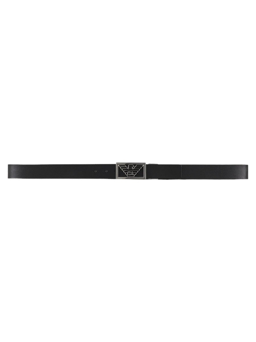 Cintura reversibile in pelle bicolore con lato palmellato-Cinture-Emporio Armani-Vittorio Citro Boutique