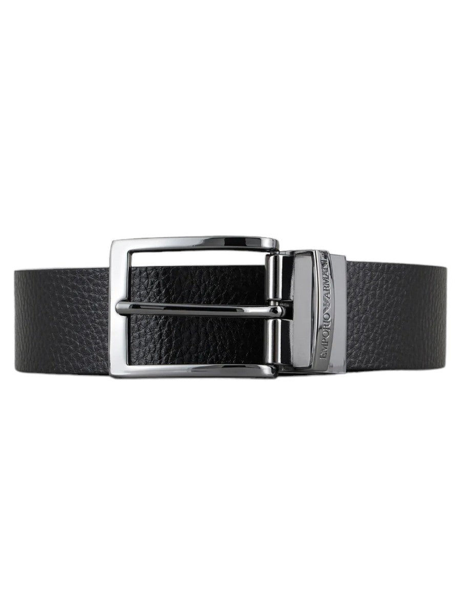 Cintura reversibile in pelle stampa palmellata-Emporio Armani-Cinture-Vittorio Citro Boutique