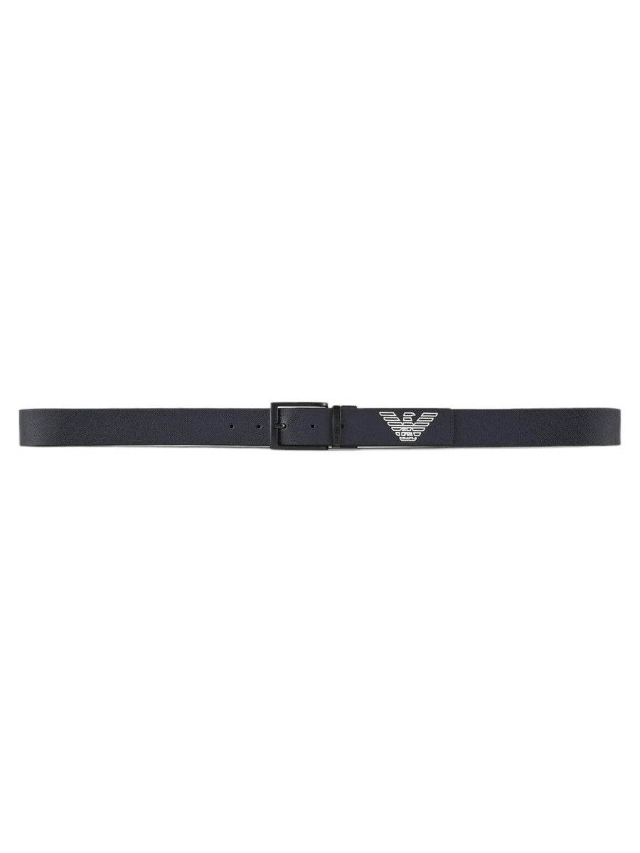 Cintura reversibile in pelle stampa aquila-Emporio Armani-Cinture-Vittorio Citro Boutique