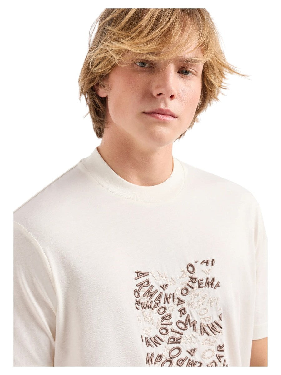 T-shirt in jersey Pima con ricamo logo-Emporio Armani-T-shirt-Vittorio Citro Boutique