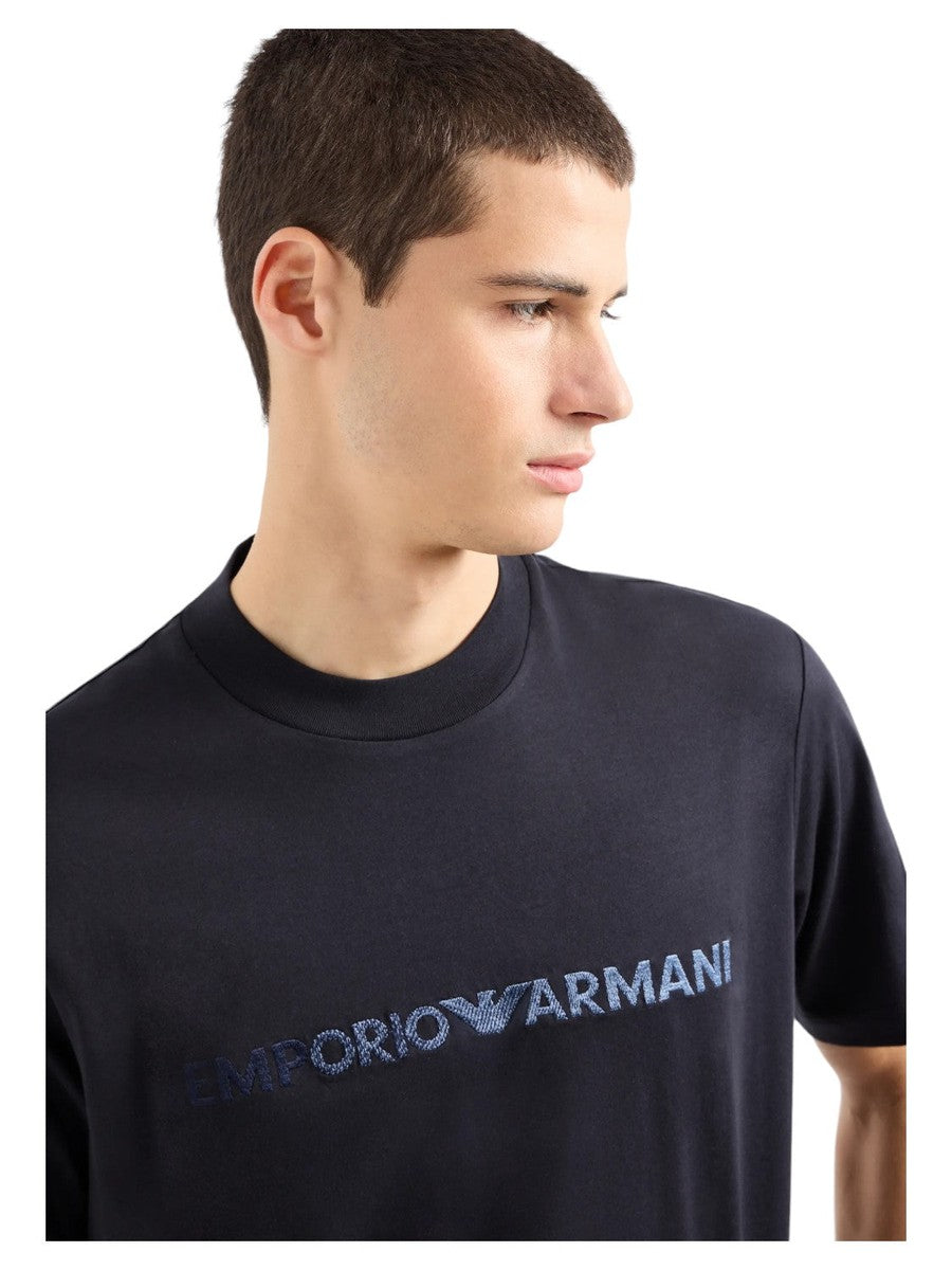 T-shirt in jersey Pima con ricamo logo-Emporio Armani-T-shirt-Vittorio Citro Boutique
