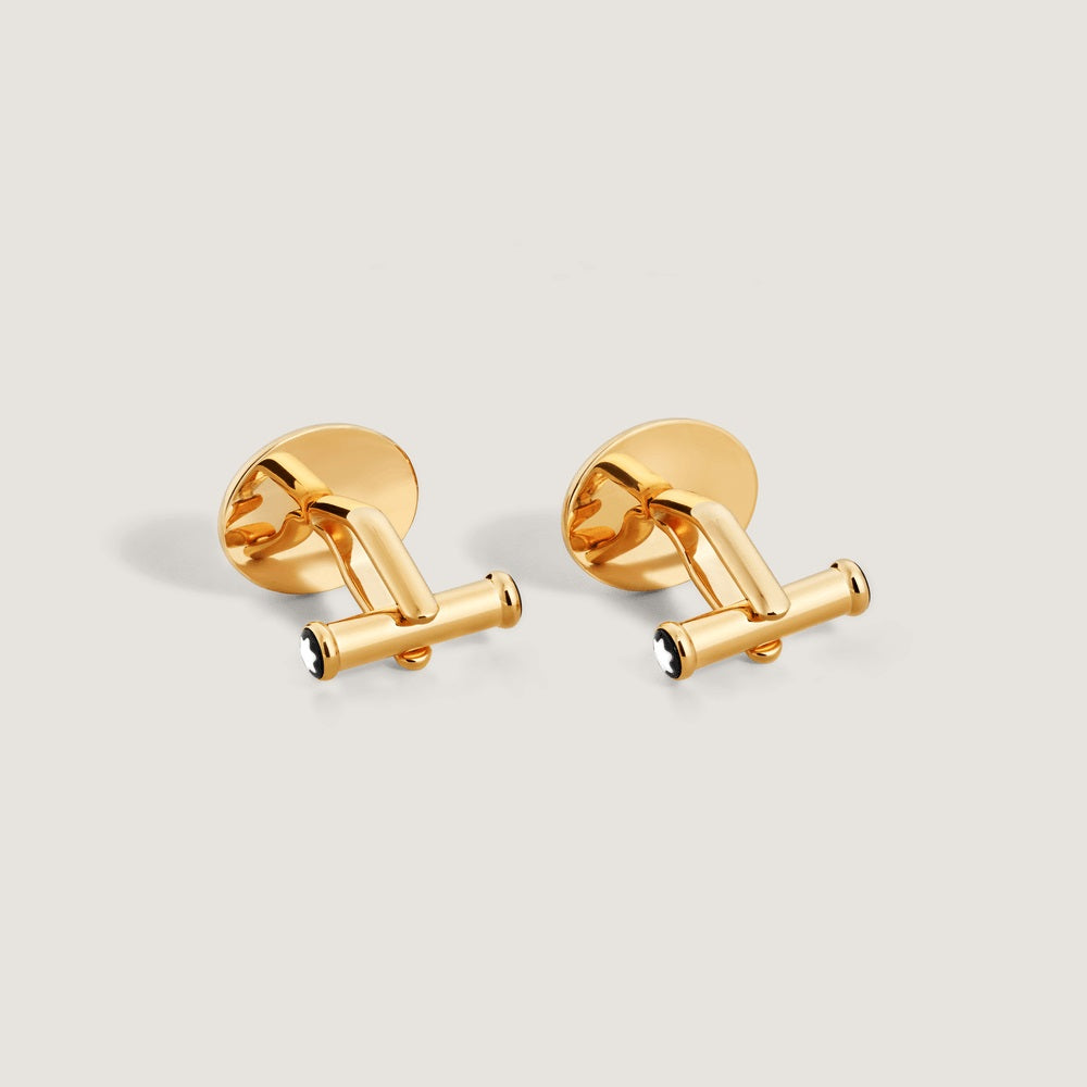Meisterstück cufflinks in steel and gold PVD