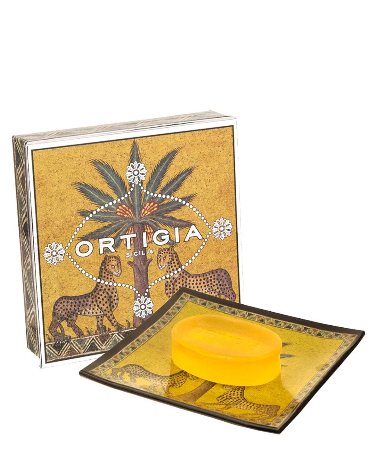 Ortigia Piattino in Vetro con Sapone Zagara