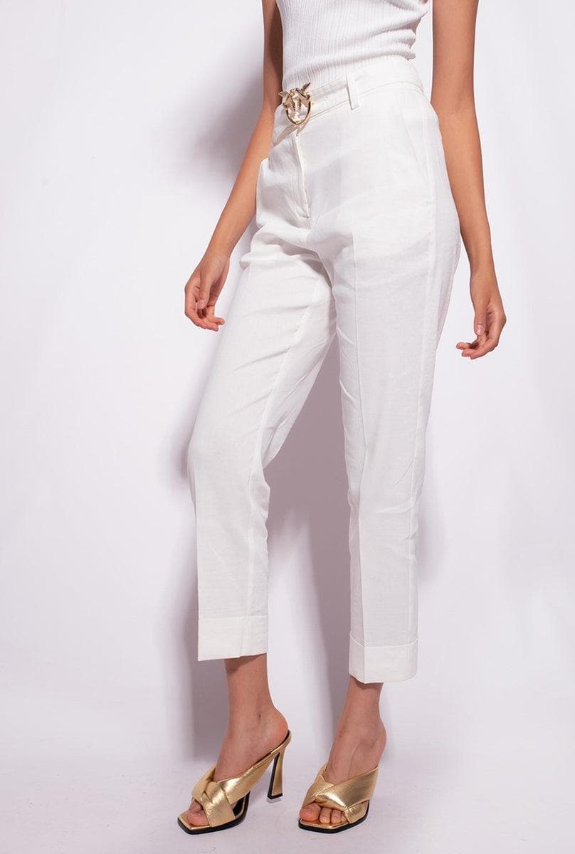 Pantaloni in lino CON CINTURA LOVE BIRDS - Vittorio Citro Boutique