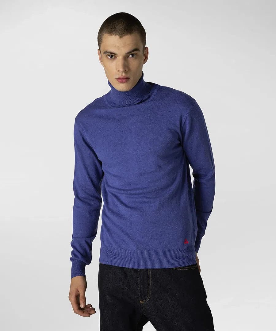 Maglia a collo alto in tricot cotone e lana - Vittorio Citro Boutique