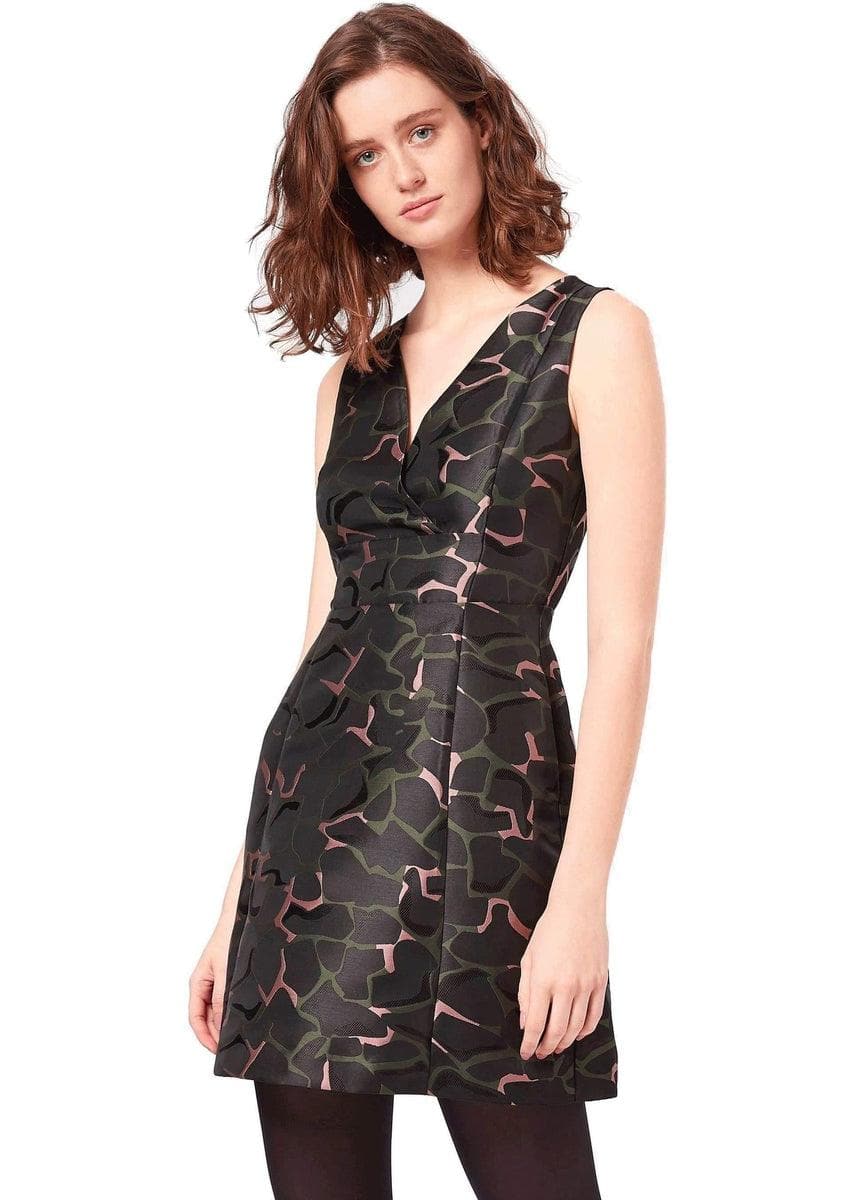EMPORIO ARMANI - Abito in duchesse con jacquard leoflower - Vittorio Citro Boutique