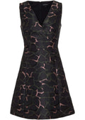 EMPORIO ARMANI - Abito in duchesse con jacquard leoflower - Vittorio Citro Boutique