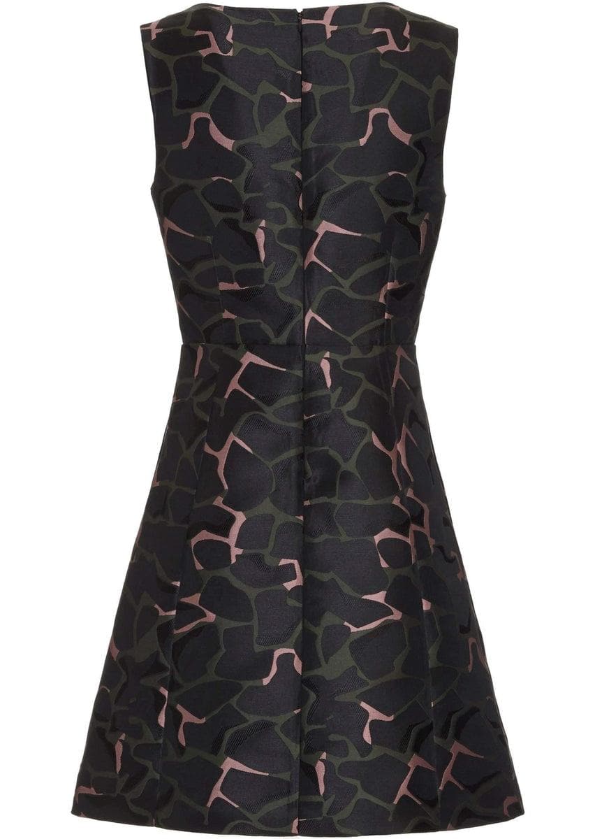 EMPORIO ARMANI - Abito in duchesse con jacquard leoflower - Vittorio Citro Boutique