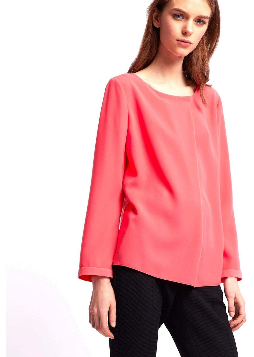EMPORIO ARMANI - Blusa in poly con lembo di tessuto diagonale - Vittorio Citro Boutique