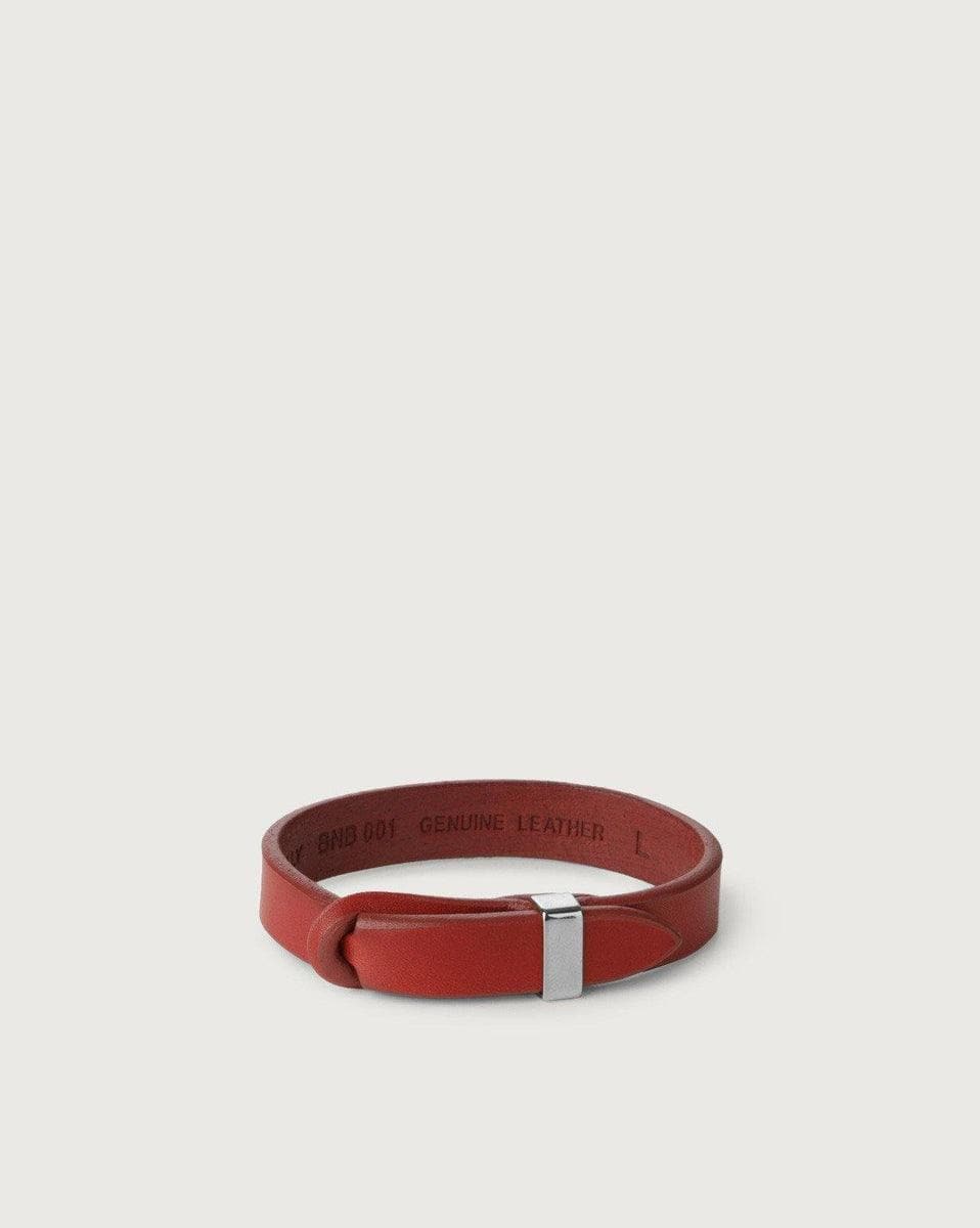 ORCIANI - Bracciale nobuckle bull in cuoio con dettaglio argento - Vittorio Citro Boutique