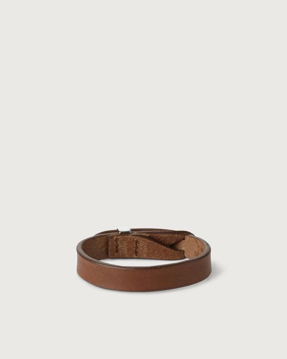 ORCIANI - Bracciale nobuckle bull in cuoio con dettaglio argento - Vittorio Citro Boutique
