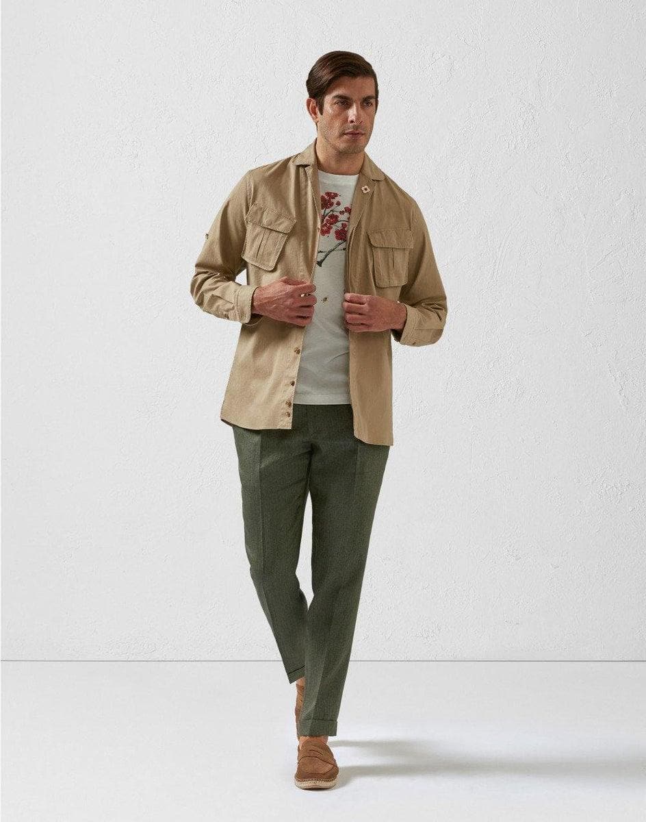 LARDINI - Camicia aviatore beige - Vittorio Citro Boutique