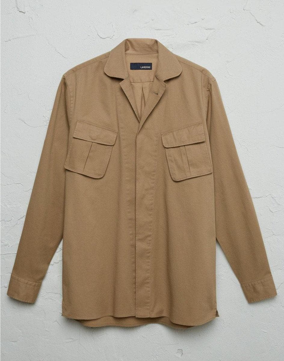 LARDINI - Camicia aviatore beige - Vittorio Citro Boutique