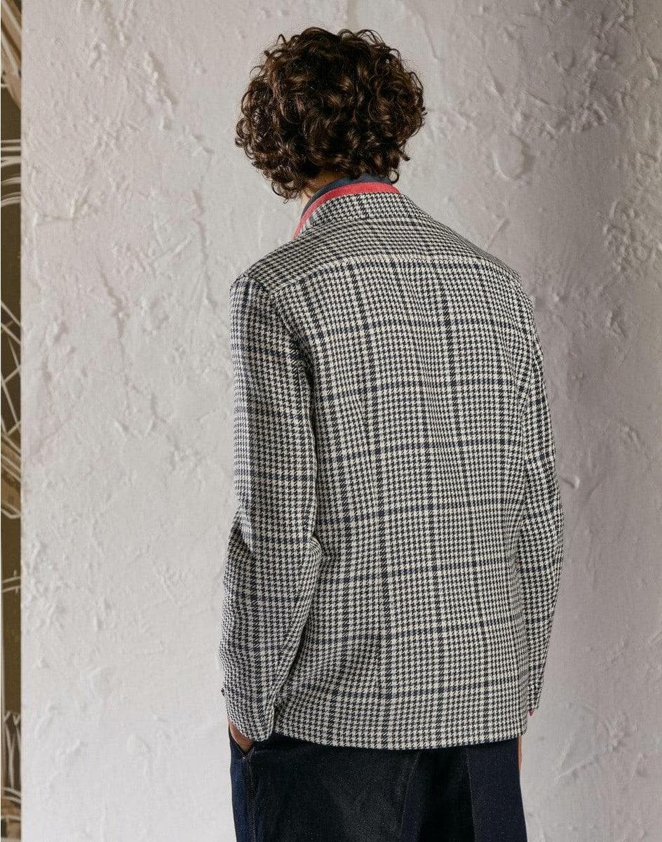 LARDINI - Giacca camicia in lana e seta con disegno macro galles - Vittorio Citro Boutique