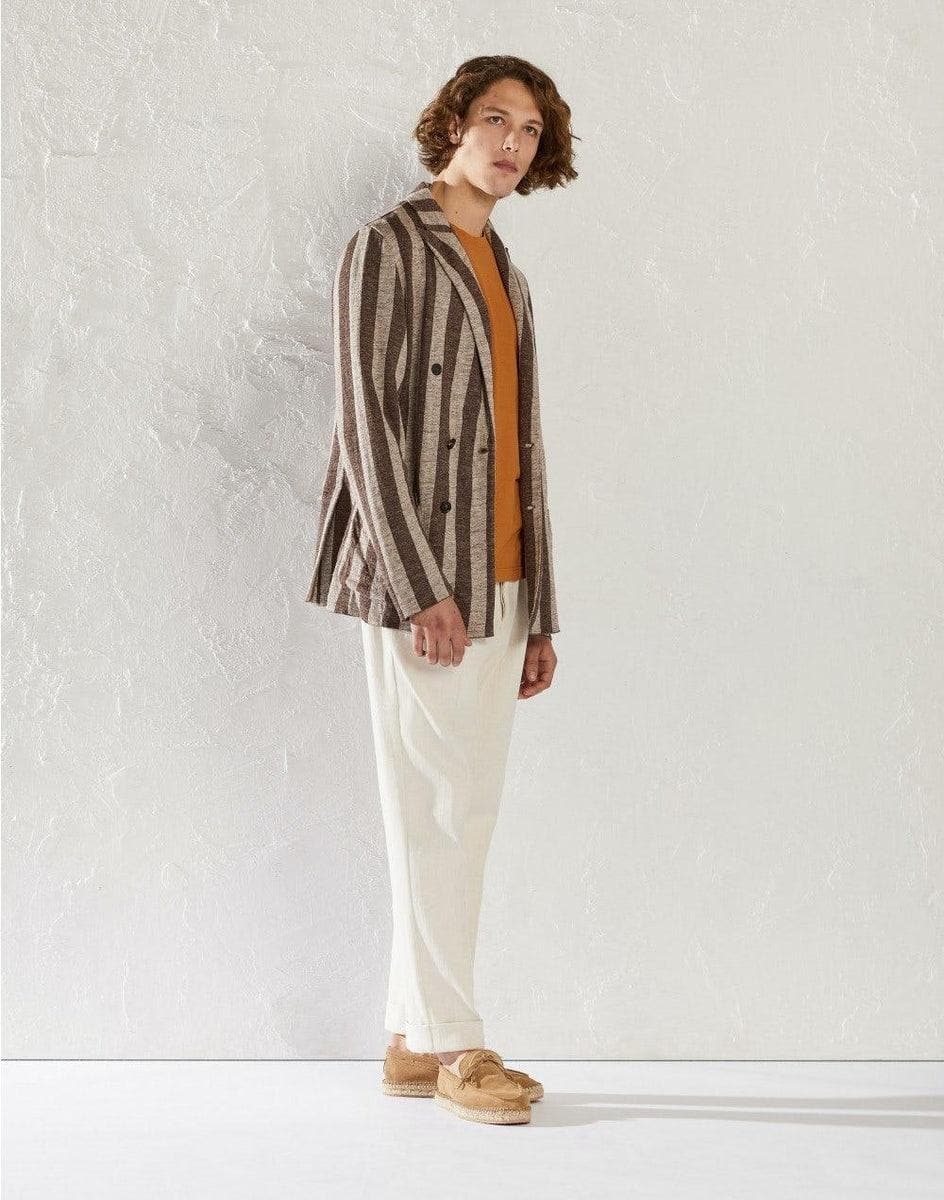 LARDINI - Giacca in maglia doppiopetto in lino melange - Vittorio Citro Boutique