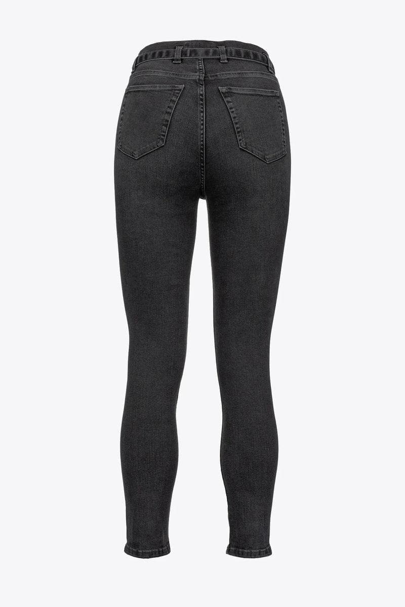 PINKO - JEANS SKINNY BLACK CON CINTURA LOVE BIRDS - Vittorio Citro Boutique
