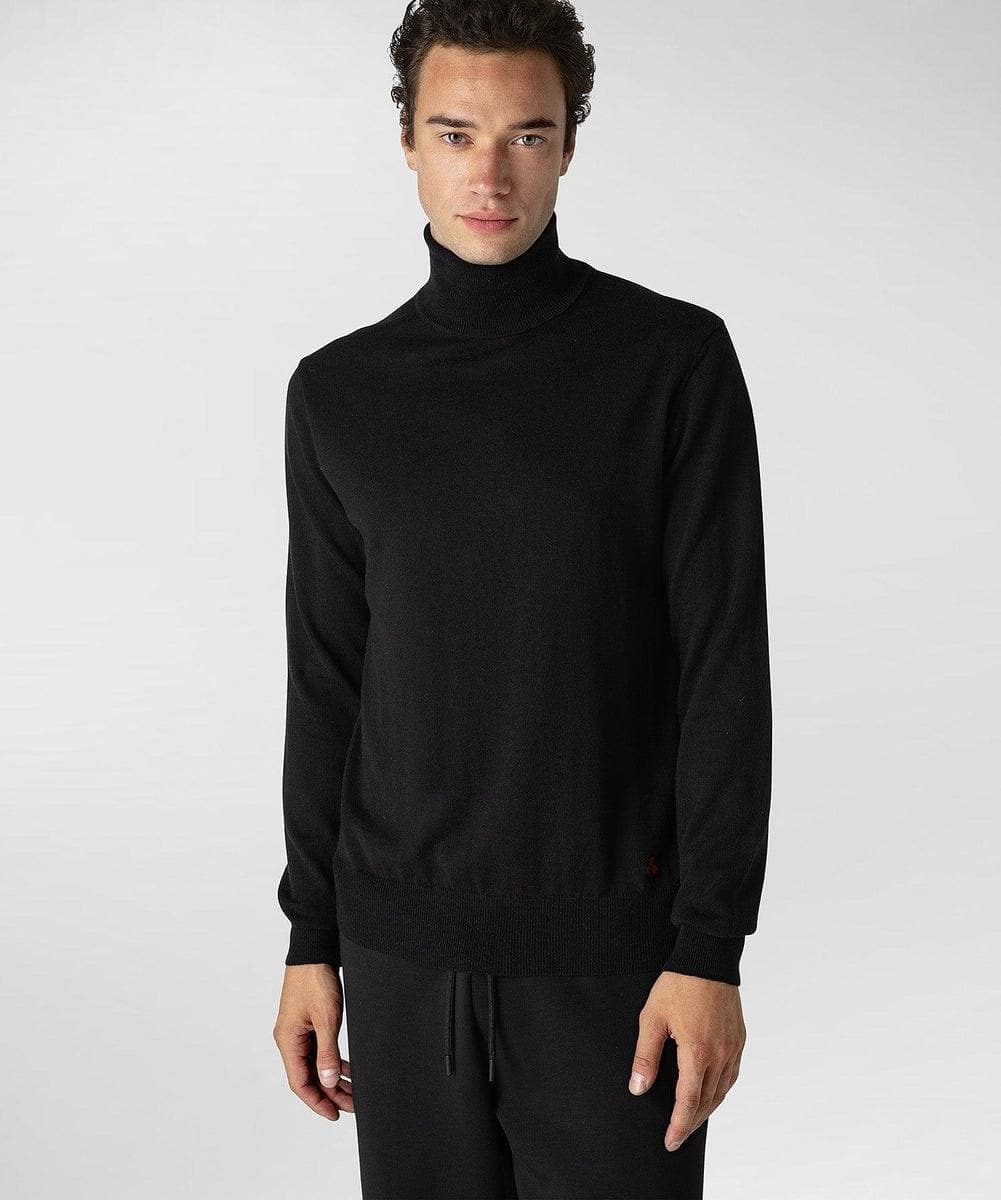 Maglia a collo alto in tricot cotone e lana - Vittorio Citro Boutique