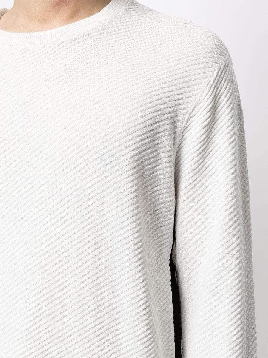 EMPORIO ARMANI - Maglione a trama diagonale con banda laterale - Vittorio Citro Boutique