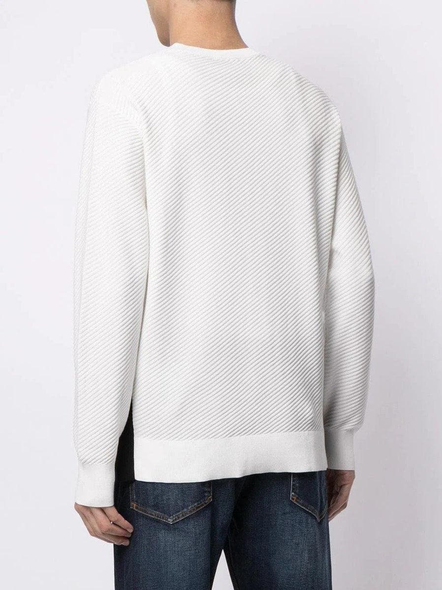 EMPORIO ARMANI - Maglione a trama diagonale con banda laterale - Vittorio Citro Boutique