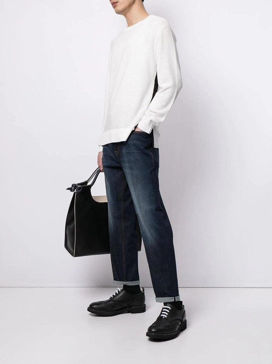 EMPORIO ARMANI - Maglione a trama diagonale con banda laterale - Vittorio Citro Boutique