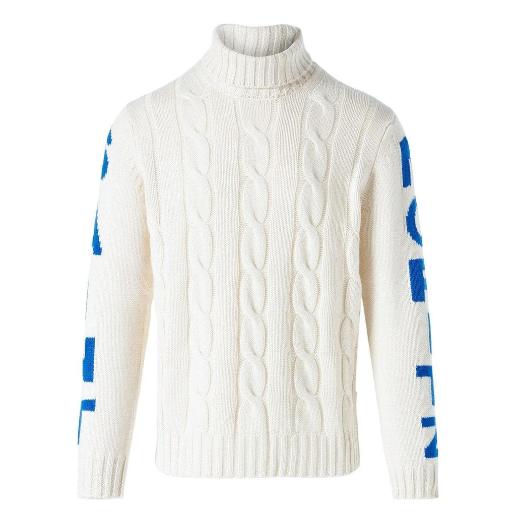 Maglione dolcevita uomo a trecce con stampa - Vittorio Citro Boutique