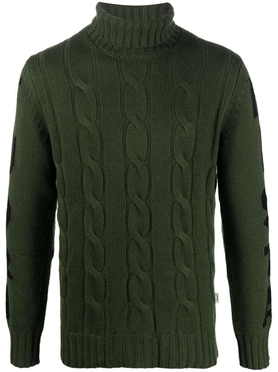 MC2 SAINT BARTH - Maglione dolcevita uomo a trecce con stampa - Vittorio Citro Boutique