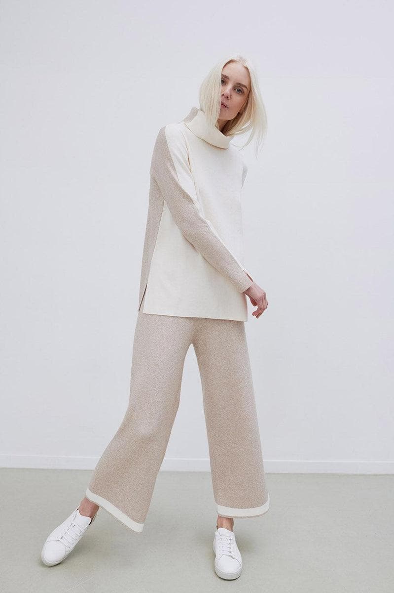 BLUBIANCO - Pantalone palazzo bicolore - Vittorio Citro Boutique