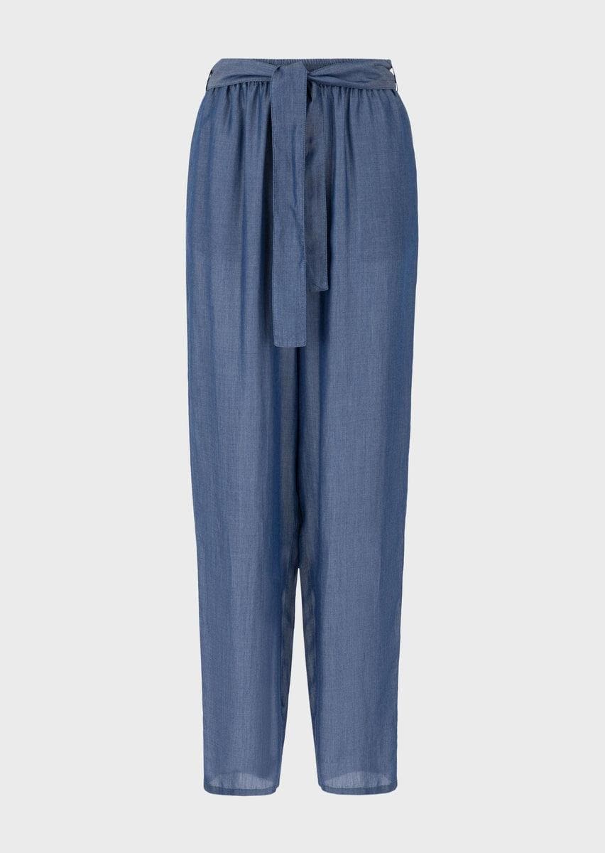 EMPORIO ARMANI - Pantaloni con fusciacca in demin tencel washed - Vittorio Citro Boutique