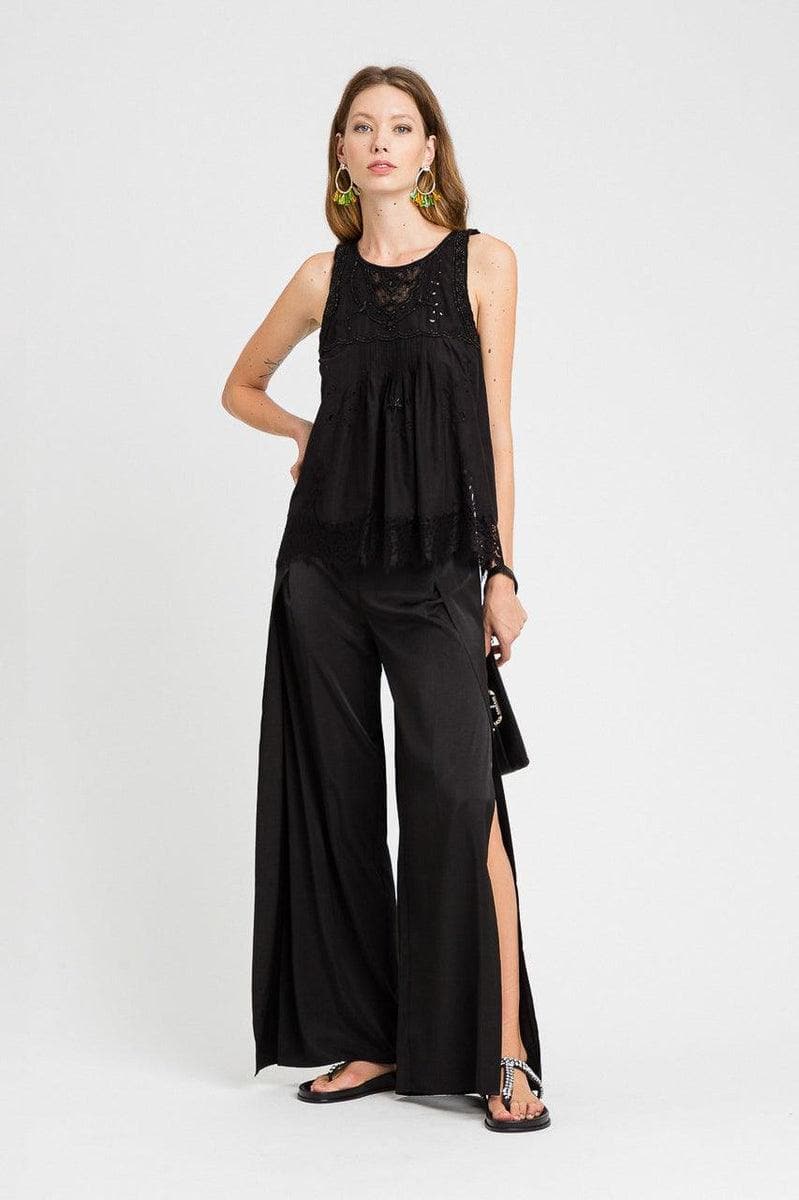 TWINSET - Pantaloni wide leg in twill - Vittorio Citro Boutique