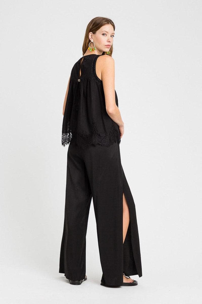 TWINSET - Pantaloni wide leg in twill - Vittorio Citro Boutique