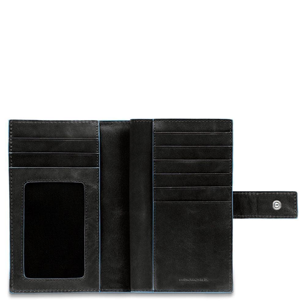 PIQUADRO - Portafoglio donna con porta monete e porta carte di credito blue square - Vittorio Citro Boutique
