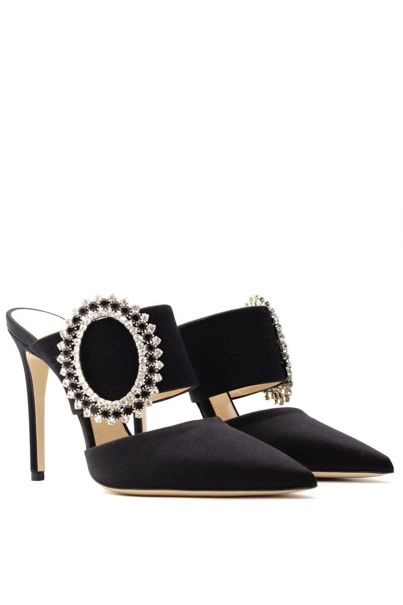 DEI MILLE - Sabot raso nero - Vittorio Citro Boutique