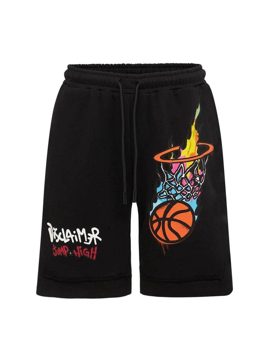DISCLAIMER - Shorts jump high in cotone con stampa - Vittorio Citro Boutique
