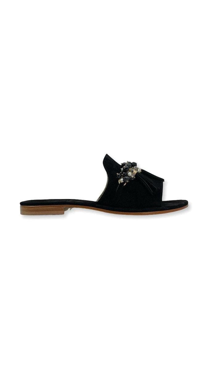 CAPRI VITTORIO CITRO - Slippers in camoscio con nappina - Vittorio Citro Boutique