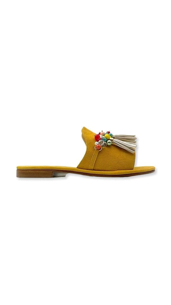 CAPRI VITTORIO CITRO - Slippers in camoscio con nappina - Vittorio Citro Boutique