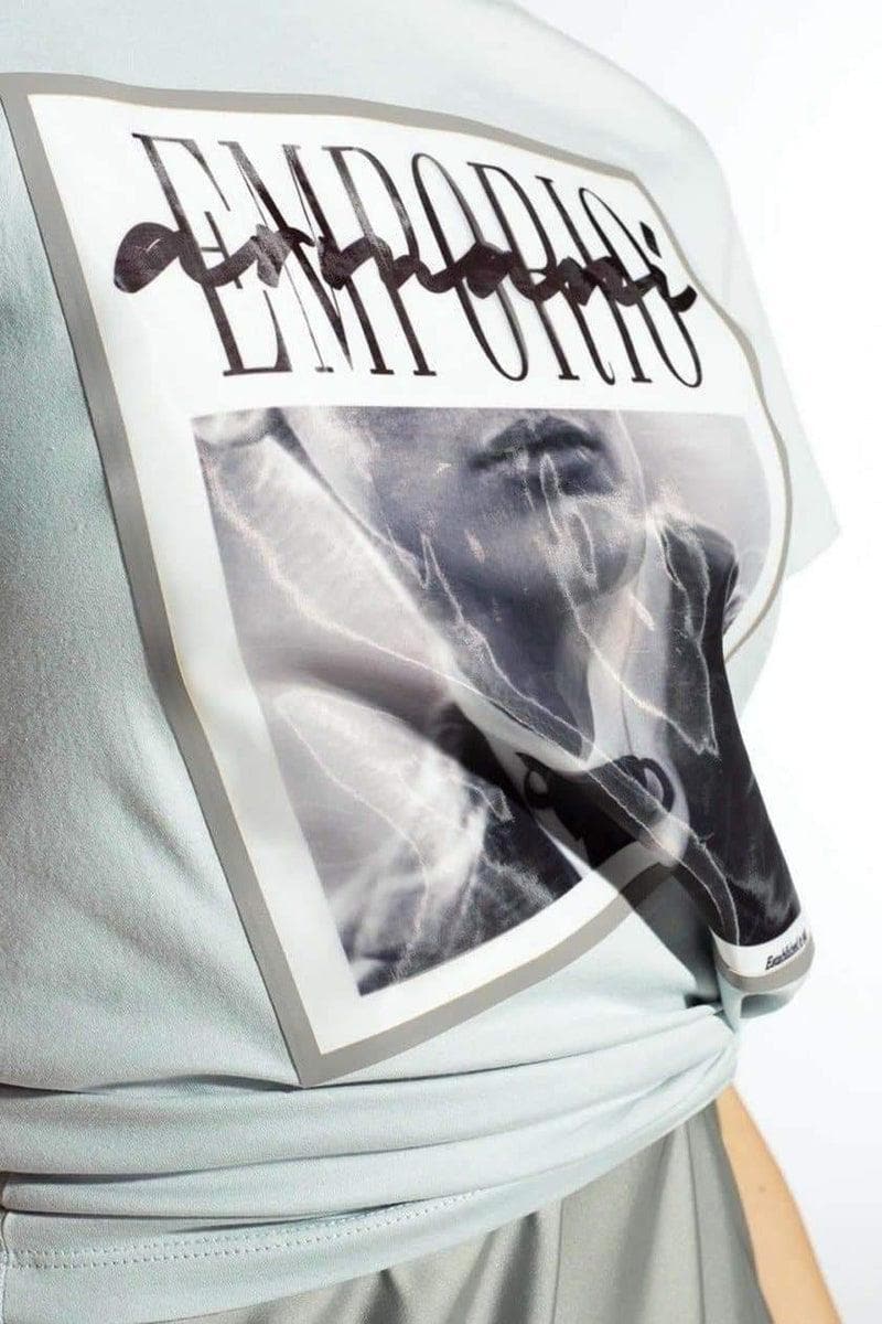 EMPORIO ARMANI - T-shirt con stampa fotografica su organza effetto 3d - Vittorio Citro Boutique