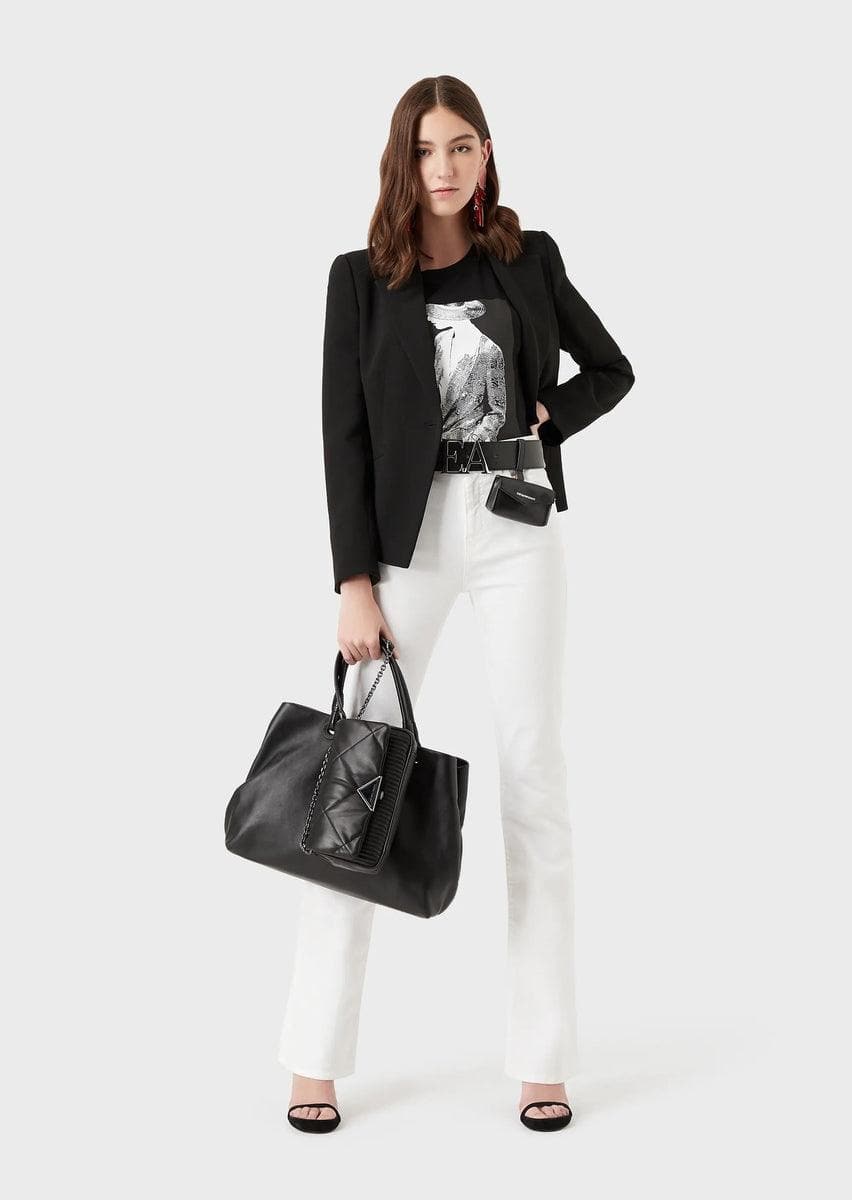 EMPORIO ARMANI - T-shirt in jersey con stampa fotografica modella catwalk - Vittorio Citro Boutique