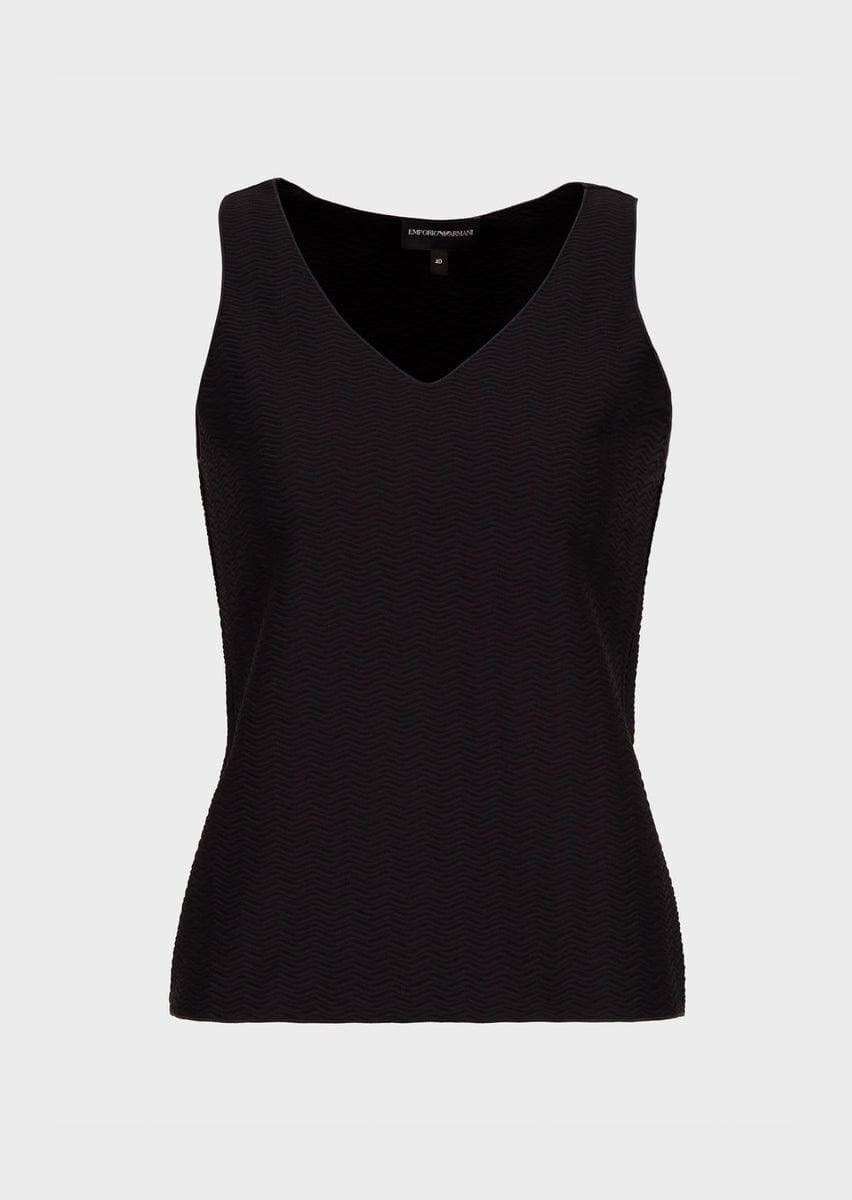 EMPORIO ARMANI - Top con motivo jacquard onde a rilievo - Vittorio Citro Boutique